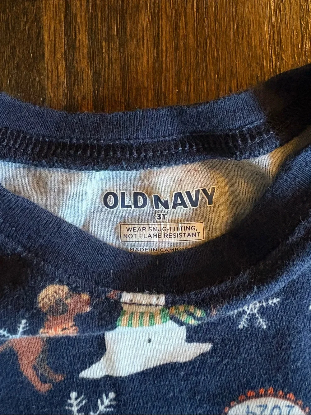 3T Old Navy Blue Christmas Dog & Snowflake Pajama Set